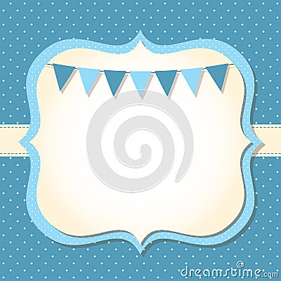 Baby boy arrival card Vector Illustration