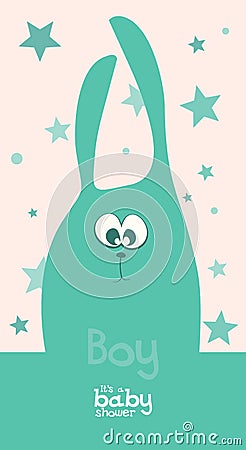 Baby boy arrival card Vector Illustration