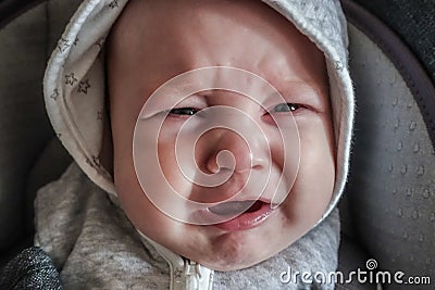 Baby boy crying Stock Photo