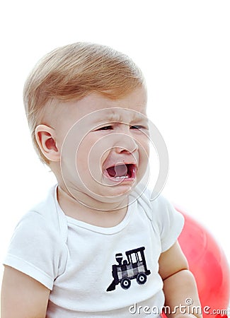 Baby boy crying Stock Photo