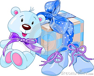 Baby boy gifts Stock Photo