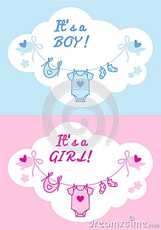 Baby boy and girl, vector background Vector Illustration