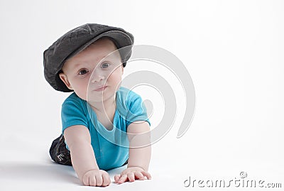 Baby boy with hat Stock Photo