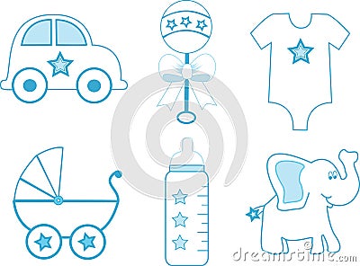 Baby Boy Items Stock Photo