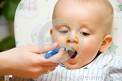 Baby boy meal Stock Photo