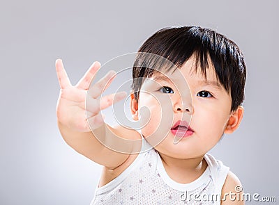 Baby boy say no Stock Photo