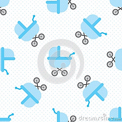 Baby boy shower seamless Vector Illustration