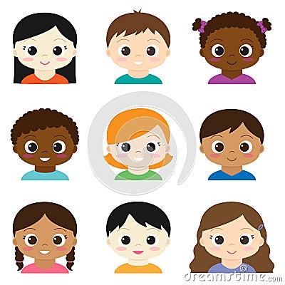Baby boys and girls Vector Illustration