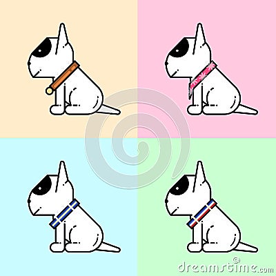 Baby Bull Terrier Vector Illustration