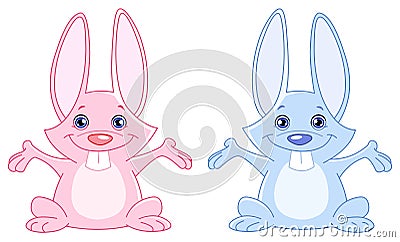 Baby bunnies Vector Illustration