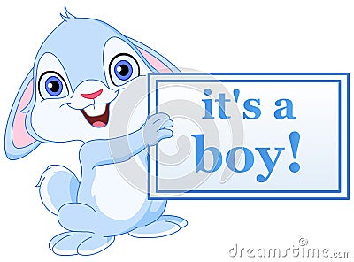 Baby bunny boy Vector Illustration
