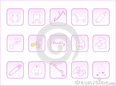 Baby buttons Vector Illustration