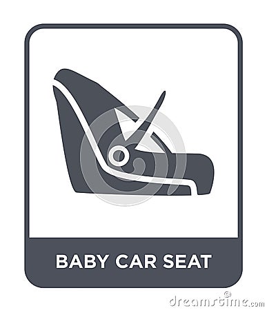 baby car seat icon in trendy design style. baby car seat icon isolated on white background. baby car seat vector icon simple and Vector Illustration