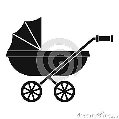 Baby carriage icon, simple style Vector Illustration