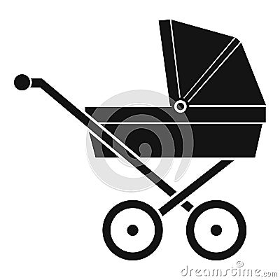 Baby carriage icon, simple style Vector Illustration
