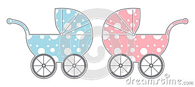 Baby Carriages Vector Illustration