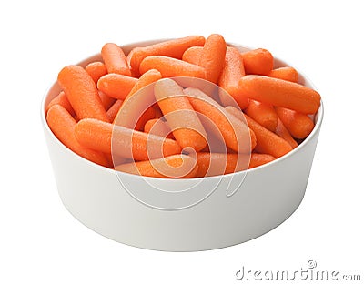 Baby Carrots Isolated with clipping path Stock Photo