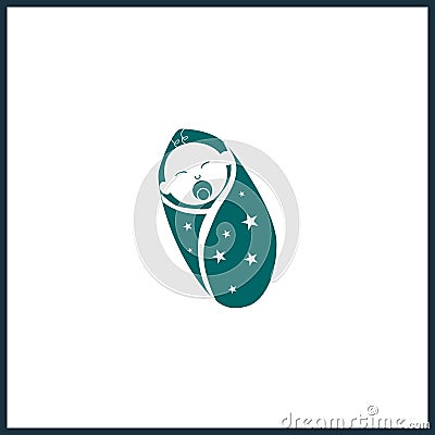 Baby changing diapers simple icon. Baby icon Stock Photo