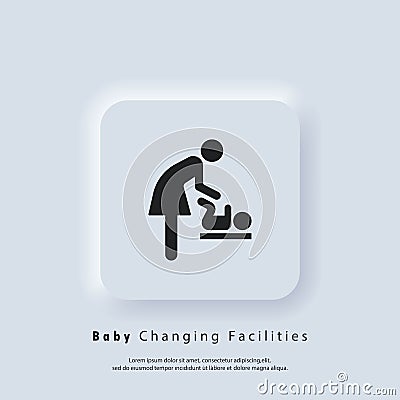 Baby changing facilities. Toilet room for mothers with kids. Mother and child icon. Baby changing room sign. Vector EPS 10. UI Vector Illustration