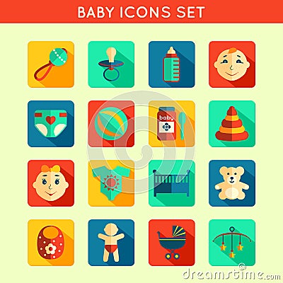 Baby Child Icons Set Vector Illustration
