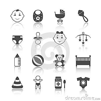 Baby Child Icons Set Vector Illustration