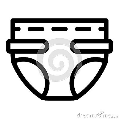 Baby cloth diaper icon, outline style Vector Illustration