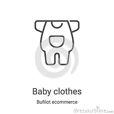 baby clothes icon vector from bufilot ecommerce collection. Thin line baby clothes outline icon vector illustration. Linear symbol Vector Illustration
