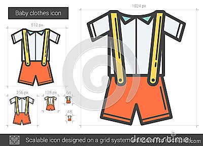 Baby clothes line icon. Vector Illustration