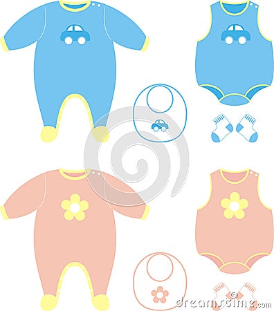Baby cloths set Vector Illustration
