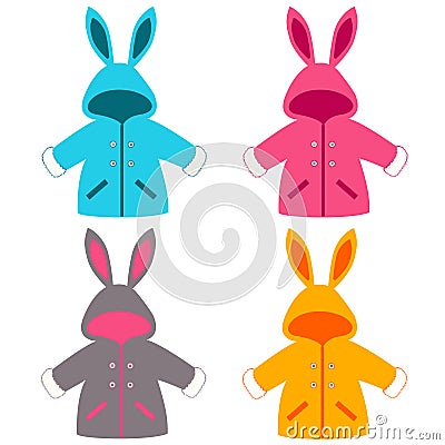 Baby coat with ears. Vector Illustration