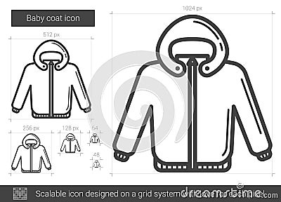 Baby coat line icon. Vector Illustration