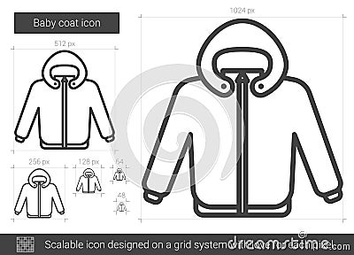 Baby coat line icon. Vector Illustration