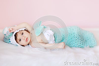 Baby in cocoon Stock Photo