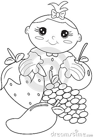 Baby coloring page Stock Photo