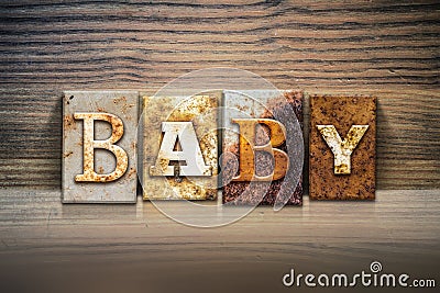 Baby Concept Letterpress Theme Stock Photo