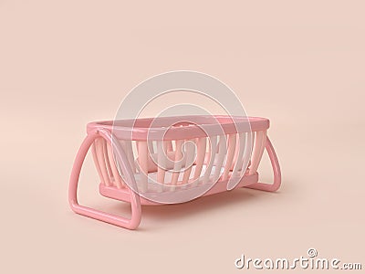 3d rendering baby cradle cartoon style Stock Photo