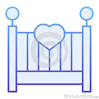 Baby cradle flat icon. Kids bed blue icons in trendy flat style. Sleep gradient style design, designed for web and app Vector Illustration