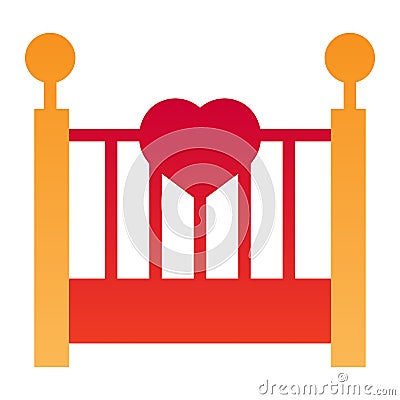 Baby cradle flat icon. Kids bed color icons in trendy flat style. Sleep gradient style design, designed for web and app Vector Illustration