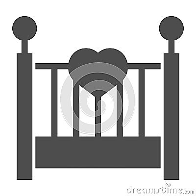 Baby cradle solid icon. Kids bed vector illustration isolated on white. Sleep glyph style design, designed for web and Vector Illustration