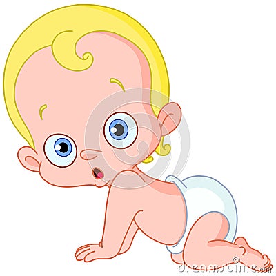 Baby crawling Vector Illustration