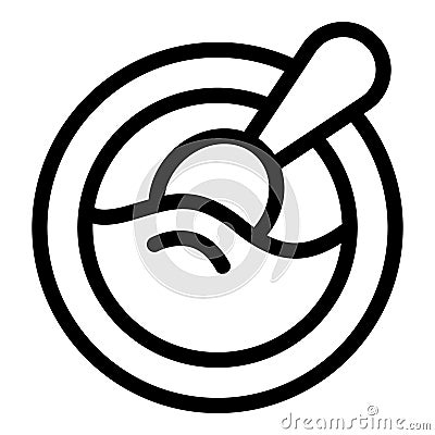 Baby cream bowl icon outline vector. Area play Vector Illustration