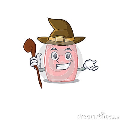 Baby cream funny but sneaky witch cartoon character design Vector Illustration