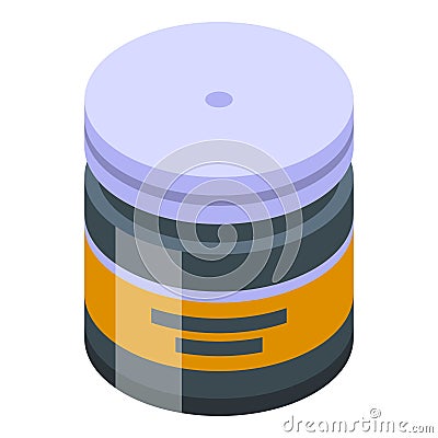 Baby cream jar icon isometric vector. Lotion powder Vector Illustration