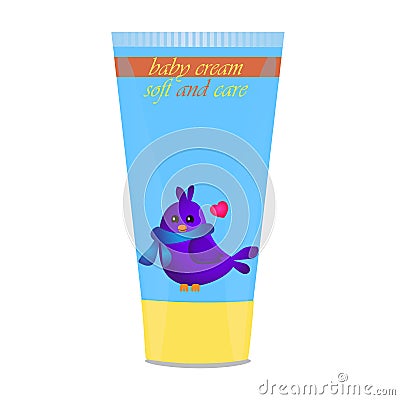 Baby cream tube with kids design Vector Illustration