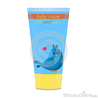 Baby cream tube with kids design Vector Illustration