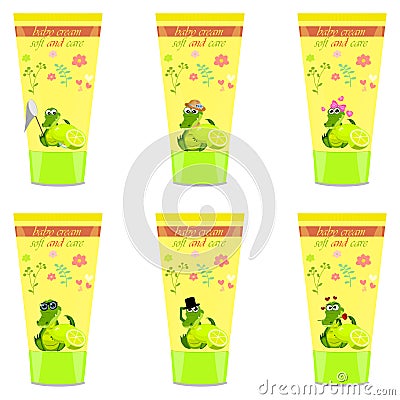 Baby cream tube with kids design Vector Illustration