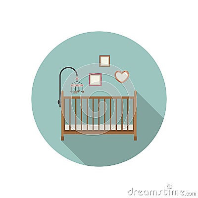 Baby crib icon Vector Illustration