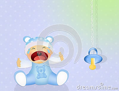 Baby cries Cartoon Illustration