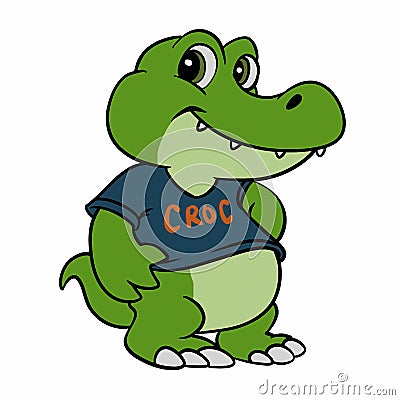 Baby Crocodile cartoon Vector Illustration