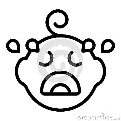 Baby cry icon outline vector. Infant care Vector Illustration